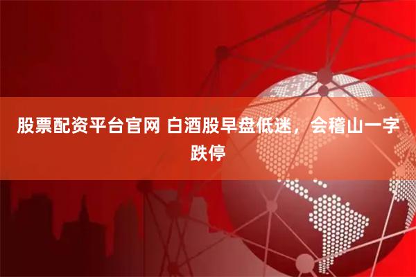 股票配资平台官网 白酒股早盘低迷,会稽山一字跌停